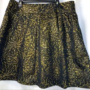 Lane Bryant Gold Black Metallic skirt 16